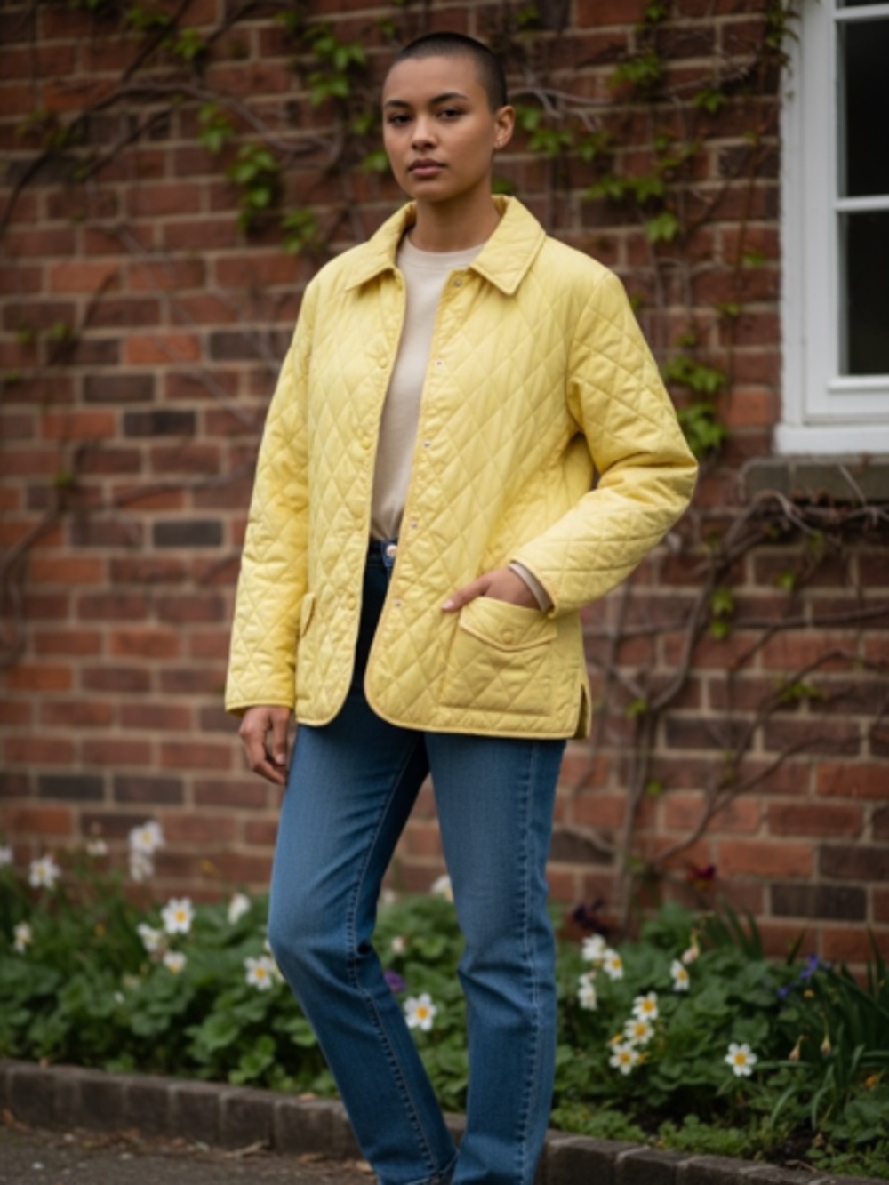 Brooks Brothers Yellow Quilted Jacket – Perfect for Spring Days & Cool Summer Ni